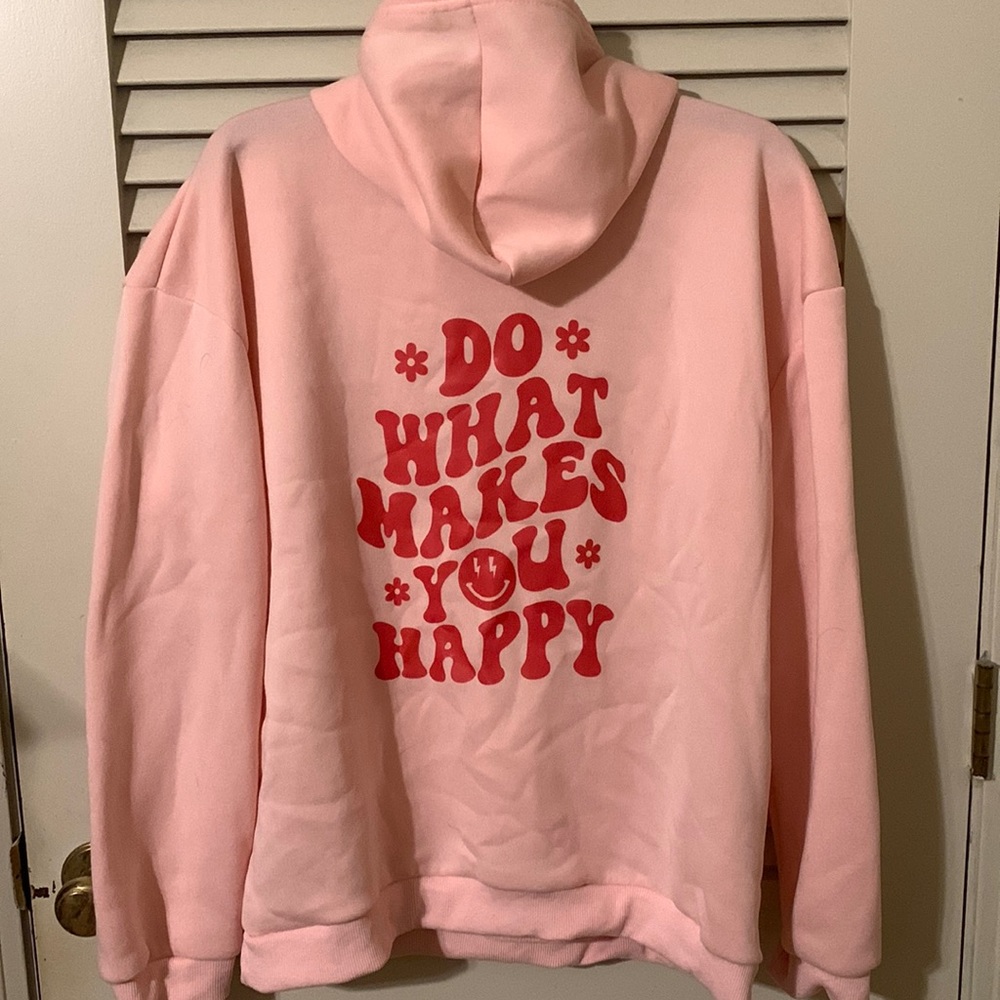 pink hoodie